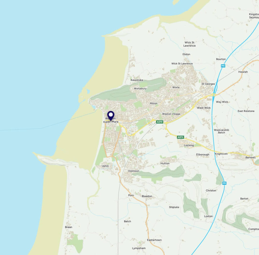 Map of Weston-super-Mare - Bathrooms, New Bathrooms and Bathroom fitting in Portishead